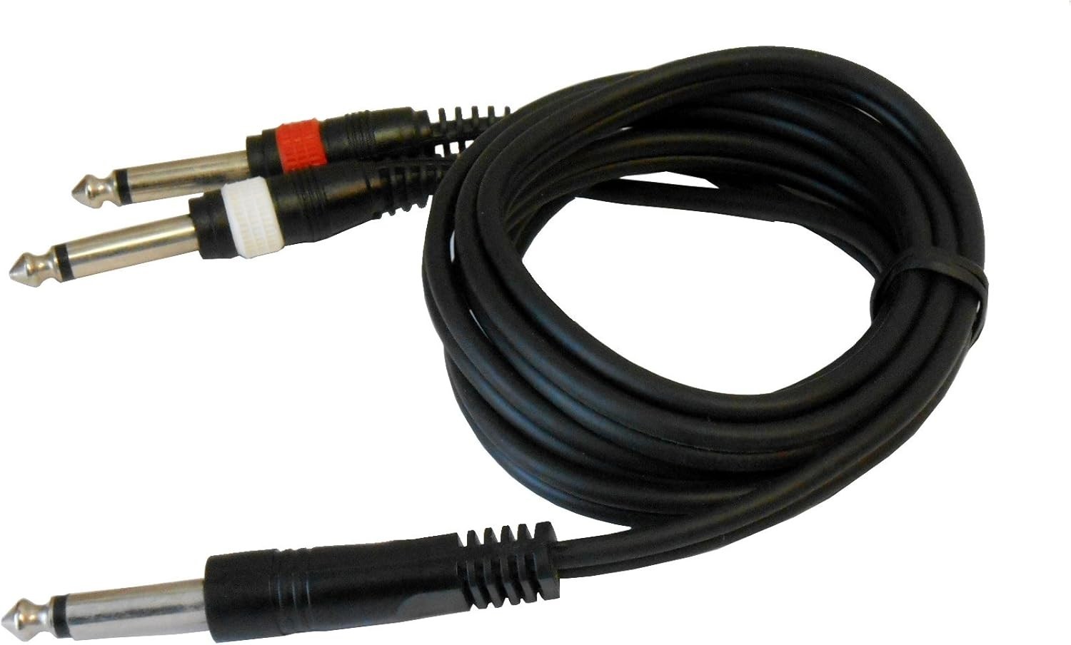 Audio2000'S Audio Cable 5,10,20ft 1/4" TR Mono Male to Dual 1/4" Mono Male -New