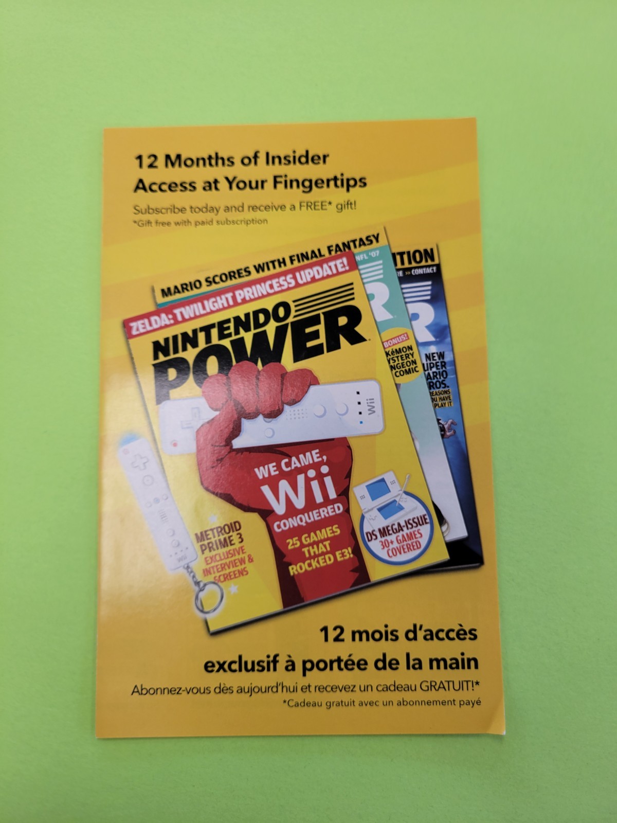 Nintendo Power Subscription Nintendo Wii INSERT ONLY Authentic