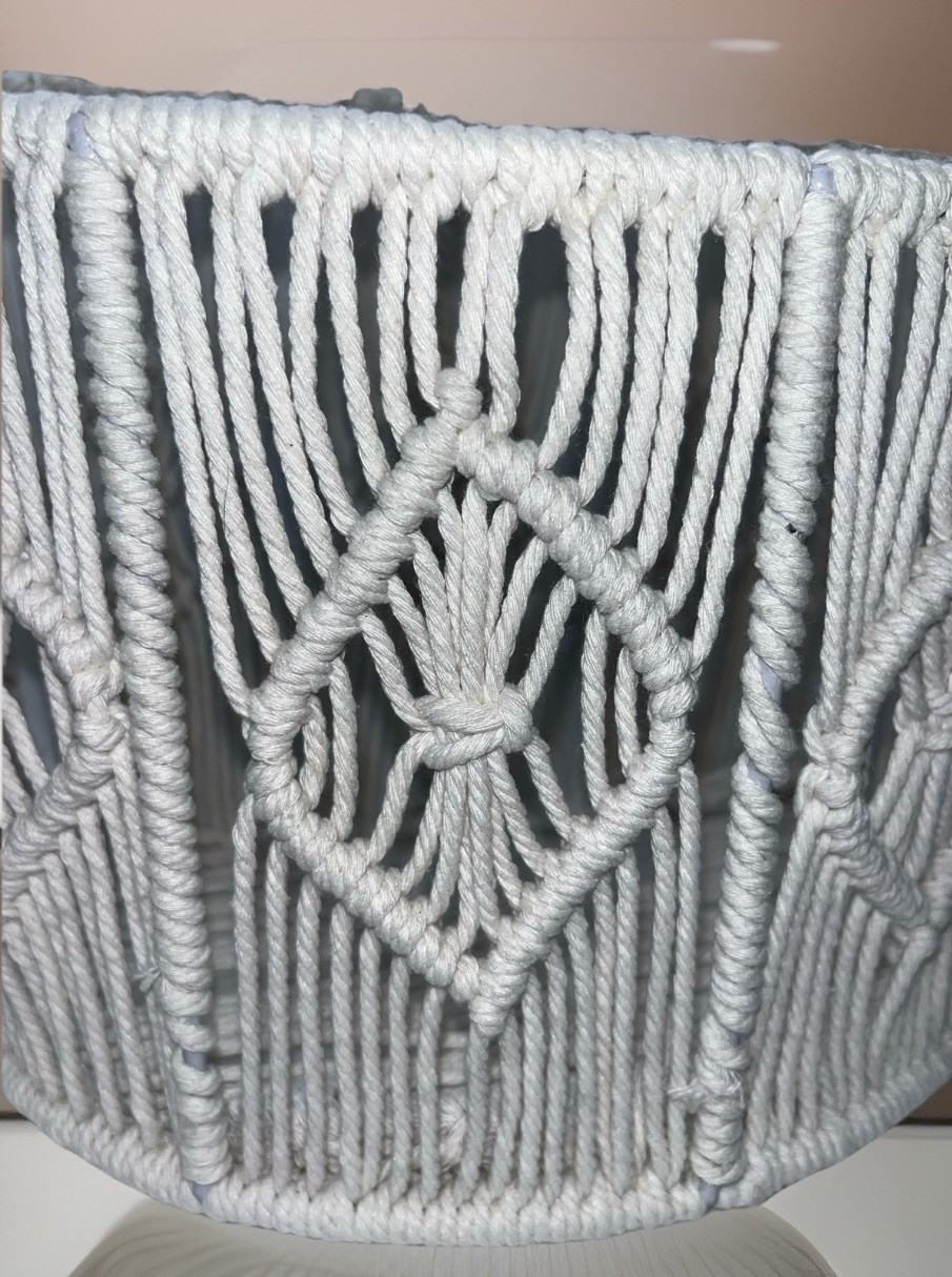 Ashland Macrame & Wire Hanging Basket Organizer EUC