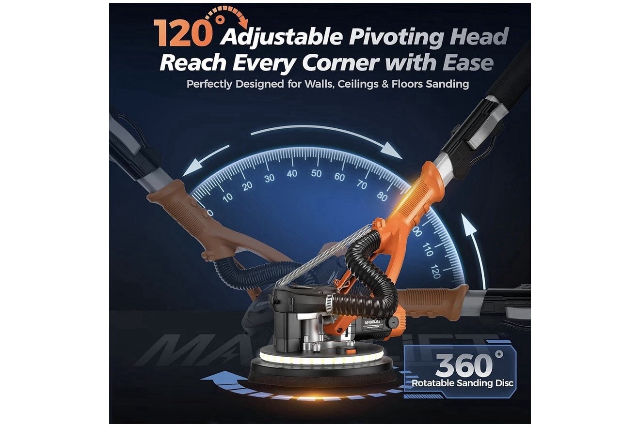 Drywall Sander, 1050W Popcorn Ceiling Removal Tool, Automatic Drywall Sander