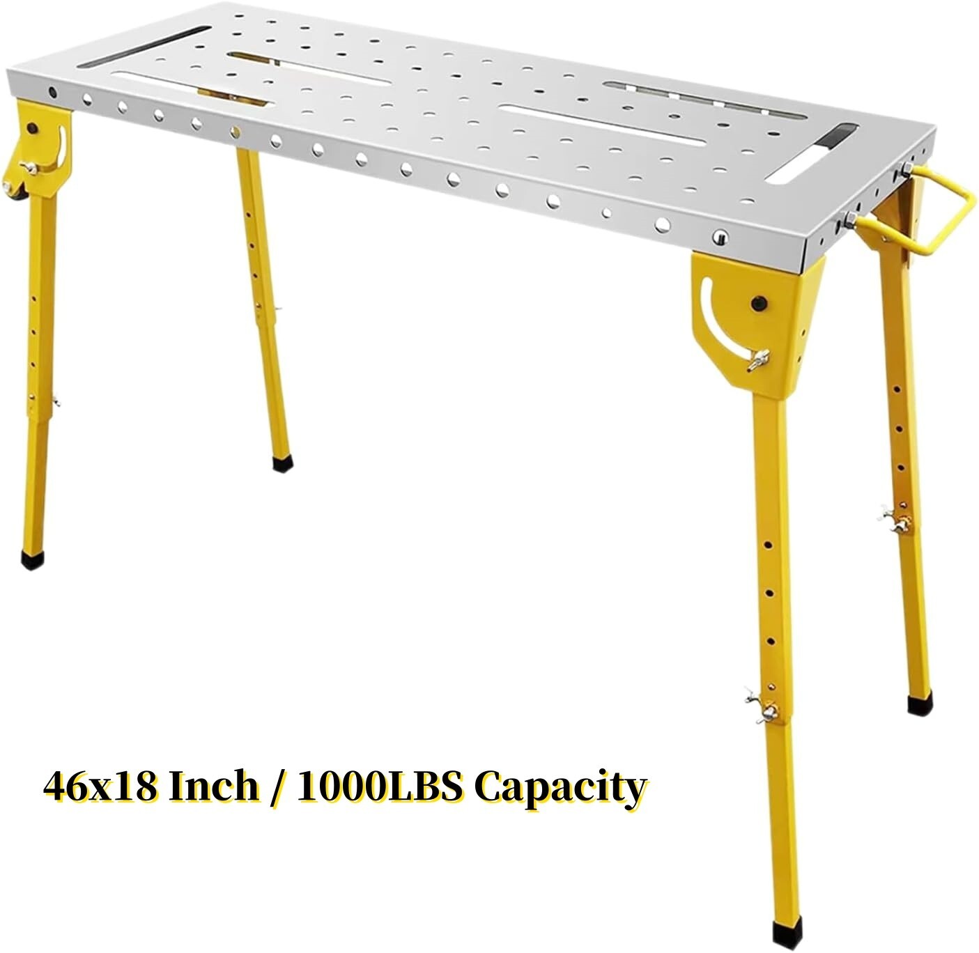 46x18 Inch Welding Table 1000LB Folding Workbench with Wheels Adjustable Height