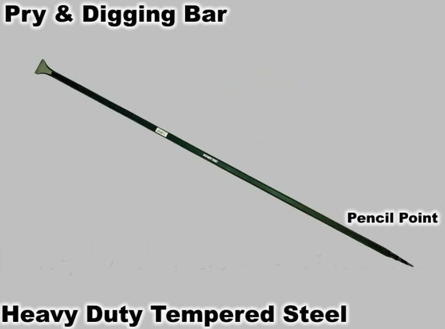 6ft Pry Digging Bar Heavy Duty Steel Pencil Point Plumber Spud Long Pinch Probe