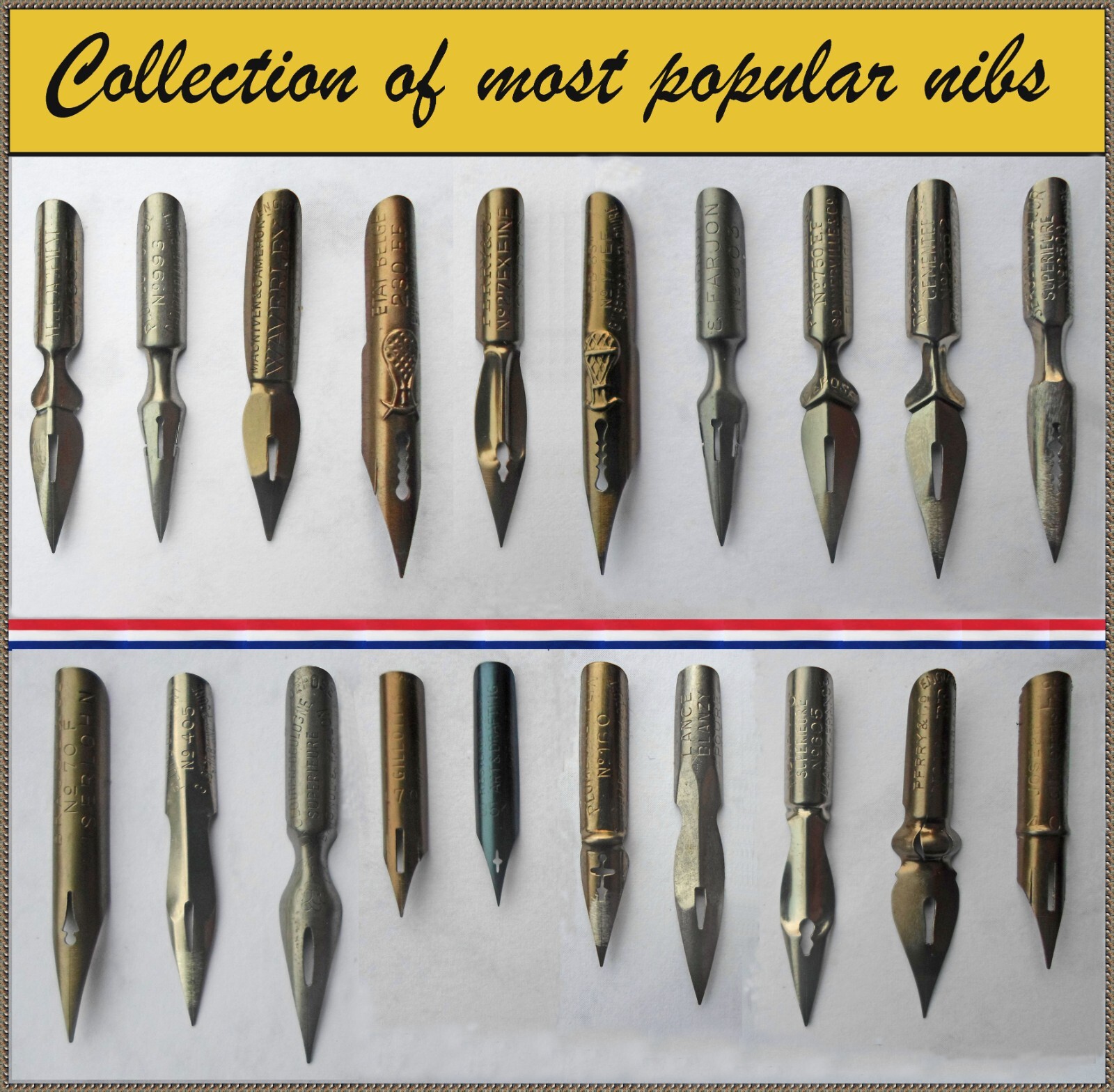 Collection of 20 popular (most sold) nibs e.g. Hunt 404, Tremplin, Chicago