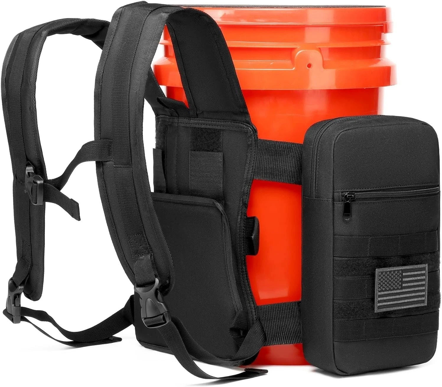 Backpack for 5 Gallon Buckets - Universal Bucket Organizer with Pocket for Hunti