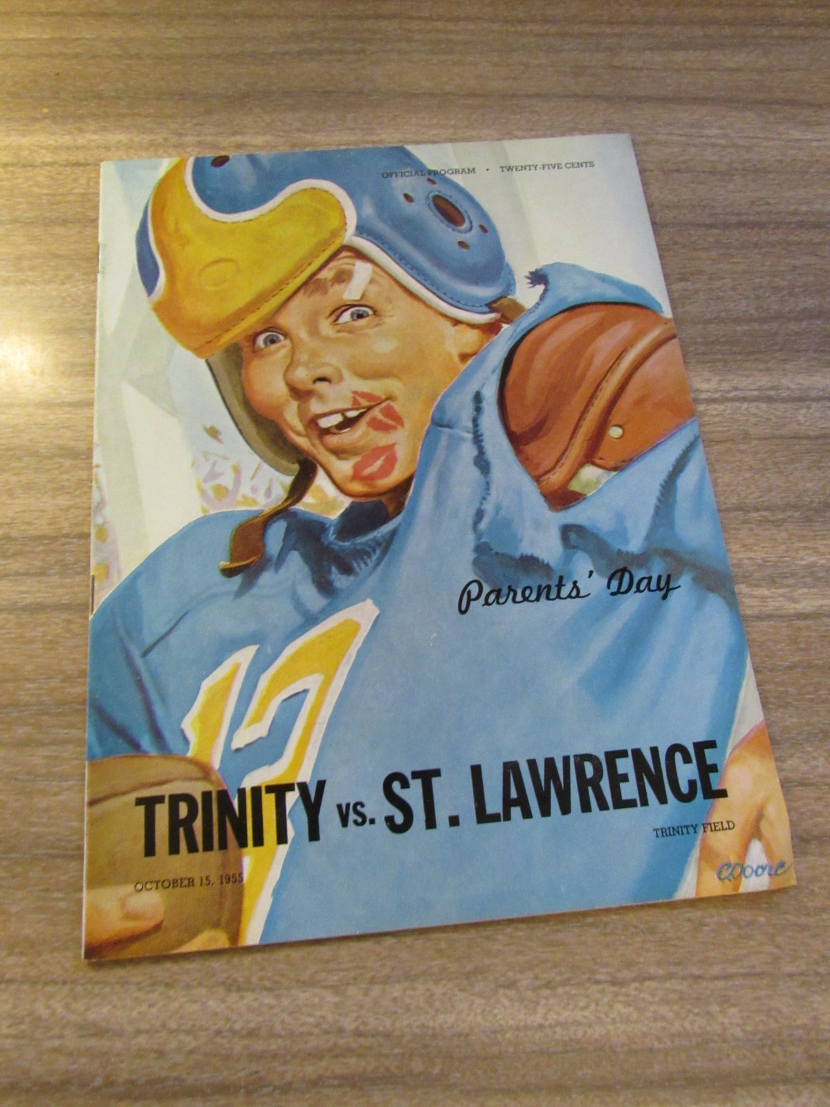 1955 Football Program Trinity Hilltoppers vs. St Lawrence