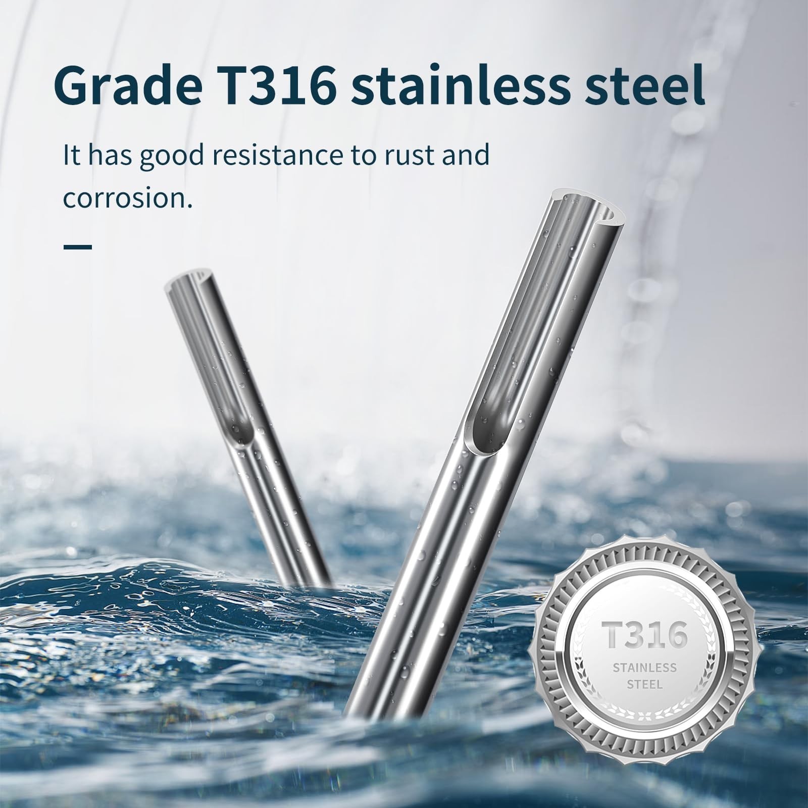 20 Pack 316 Stainless Steel 1/8" Adjustable Invisible Cable Railing Kit, Term...
