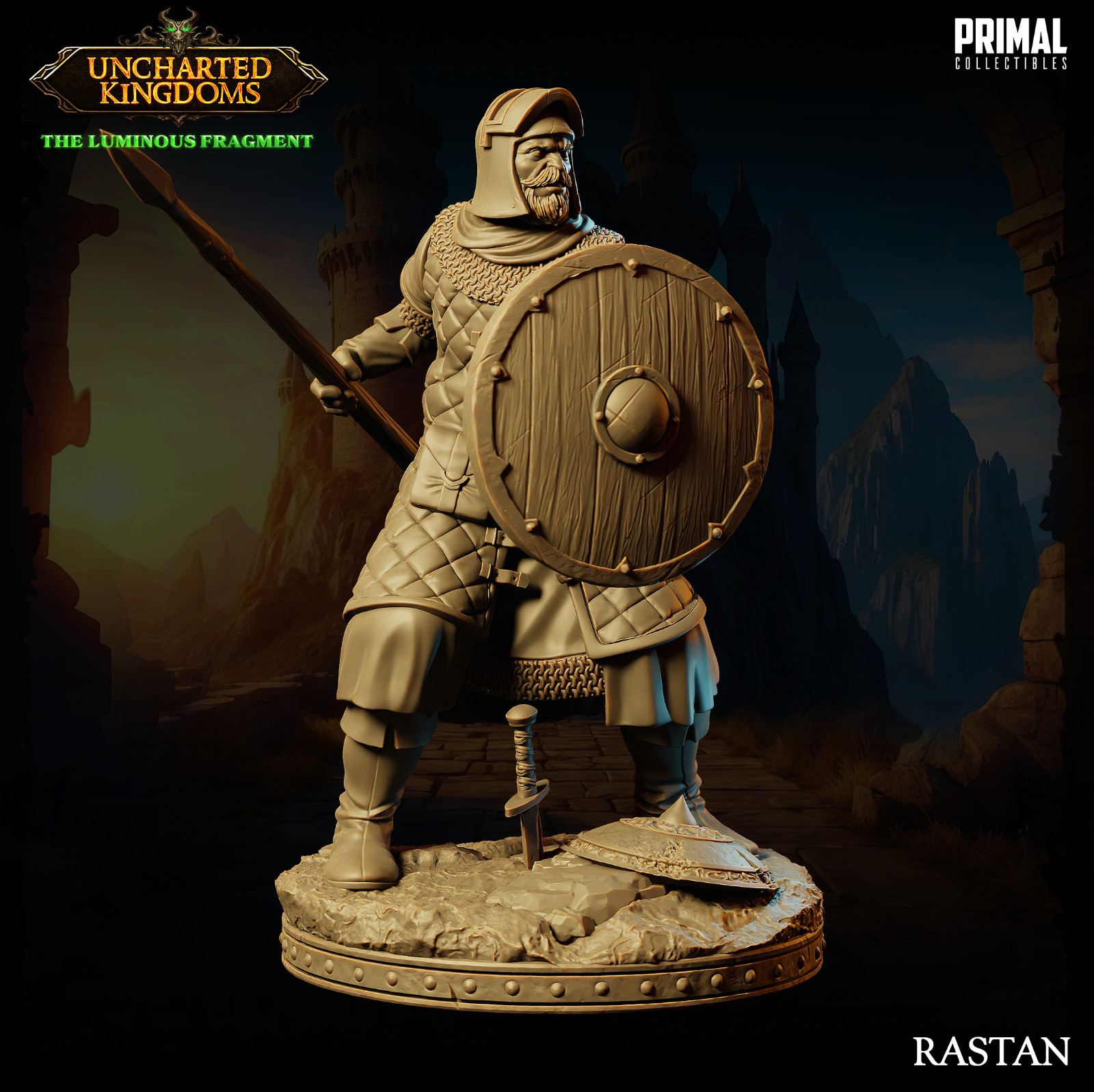 DnD Rastan Spearman Guard Soldier Mini 32mm TTRPG