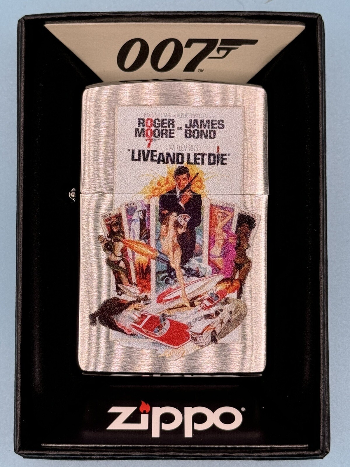 James Bond 007 Live And Let Die Chrome Zippo Lighter NEW In Box Rare