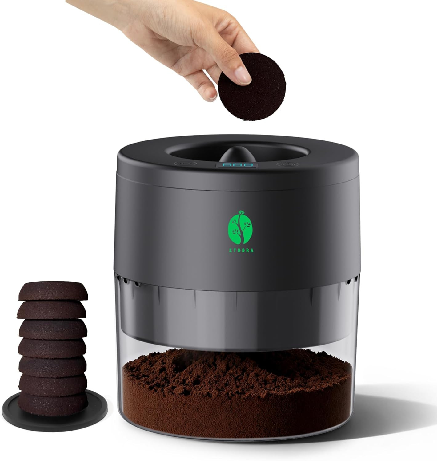 Hands-Free Automatic Coffee Grounds Dryer - Odor-Free & Reuse for DIY