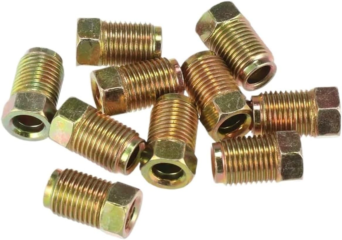 10 Pcs M10 x 1.0 Metric Thread Brake Line Fittings for 3/16" Tube, 10 x 1.0 mm M
