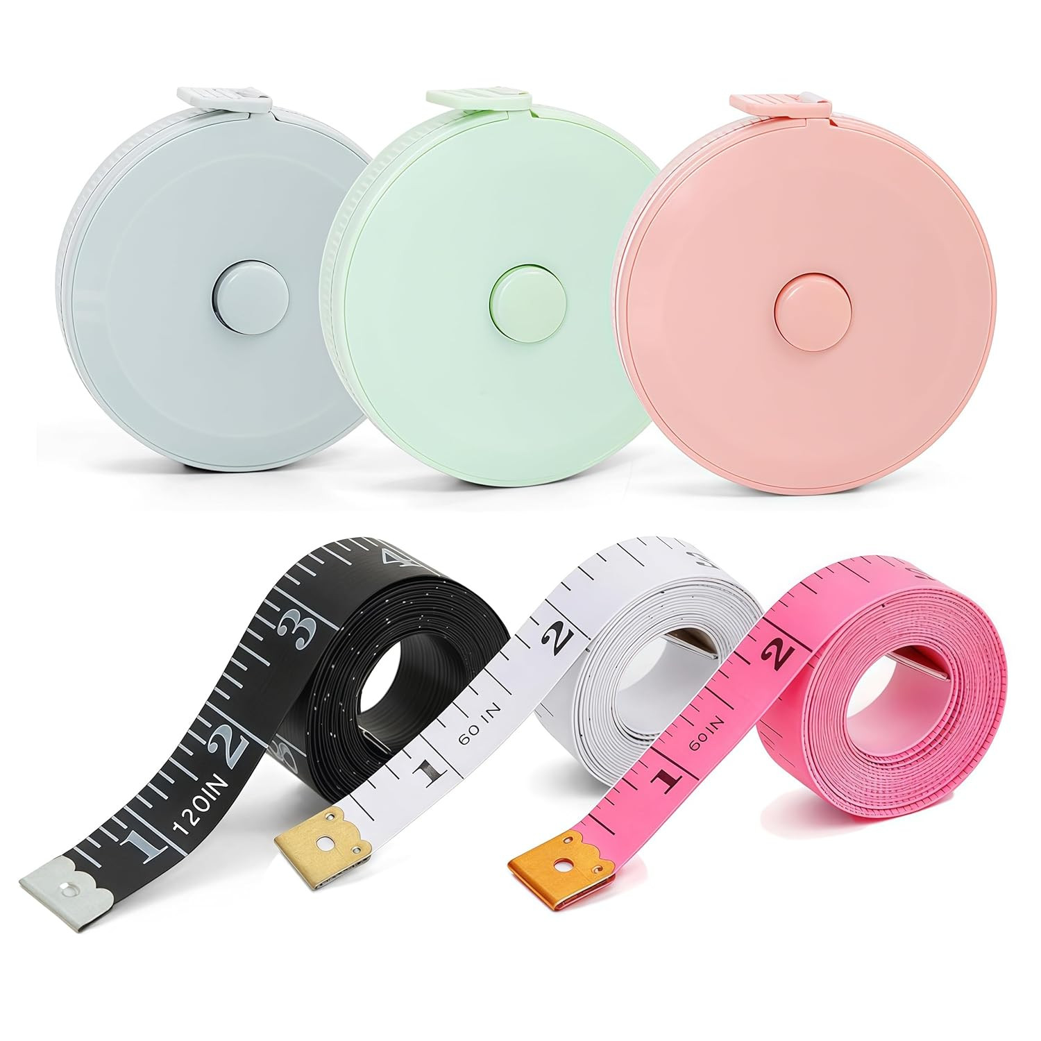 6 Pack Tape Measure Body Measuring Tape, 60-inch and 120-inch Soft Tape Measure,