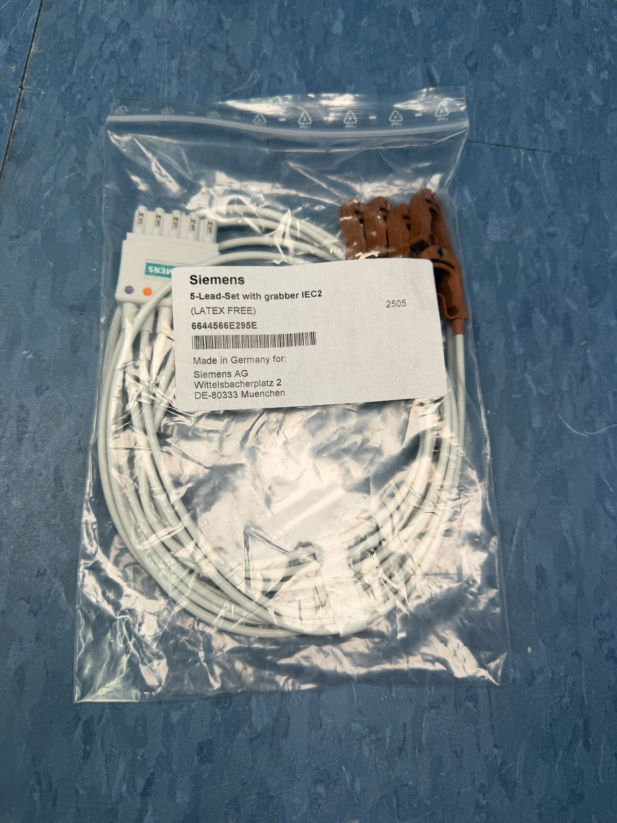 Siemens Drager 5 Lead ECG Lead Wire Set with Grabber IEC2 EKG Free Shipping NEW