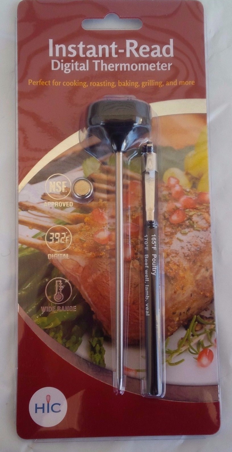 HIC CLASSIC INSTANT READ THERMOMETER DIGITAL BLACK NSF WIDE TEMPERATURE RANGE