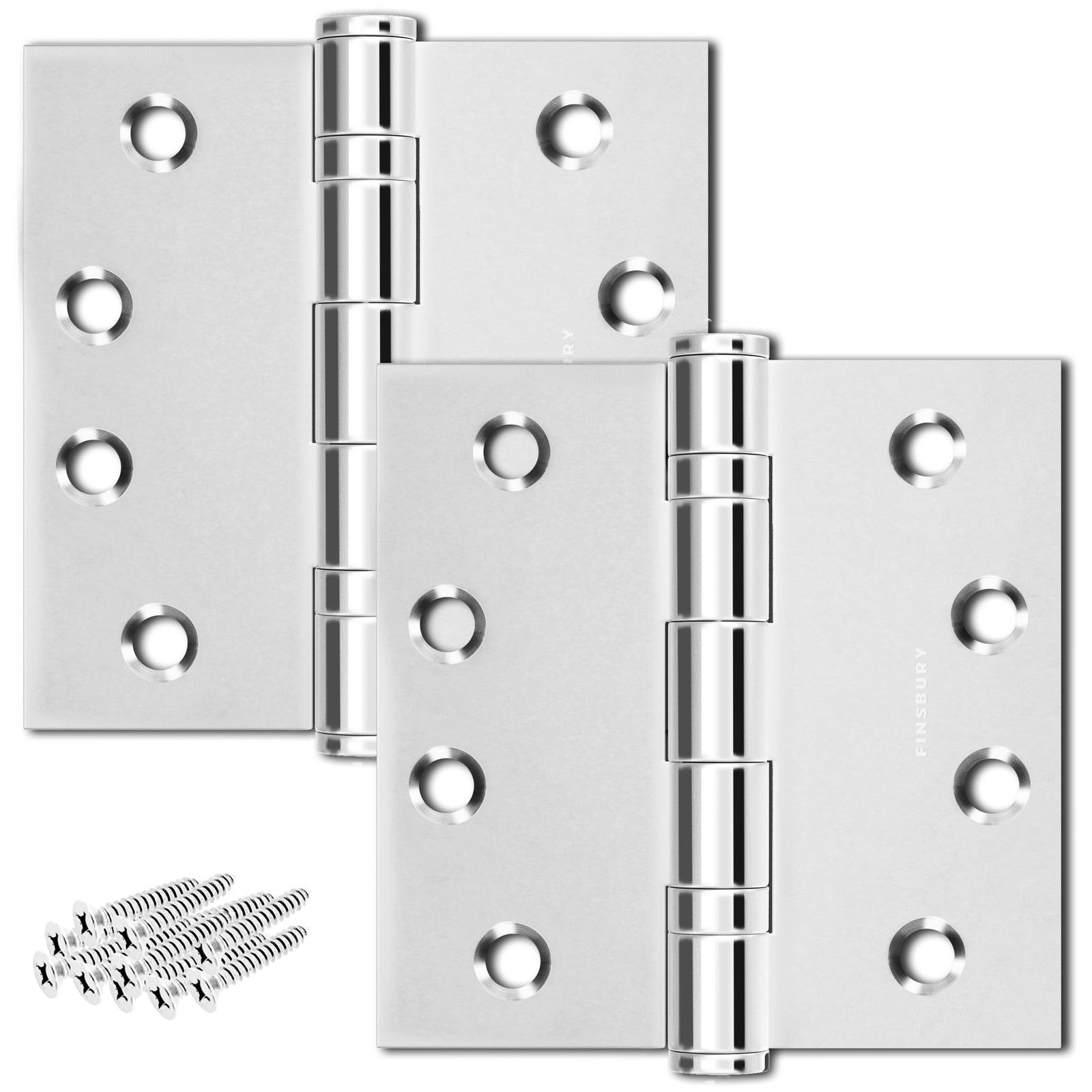 Door Hinge Ball Bearing 4 x 4 Inches Solid 304 Steel Durable Heavy Duty Machi...