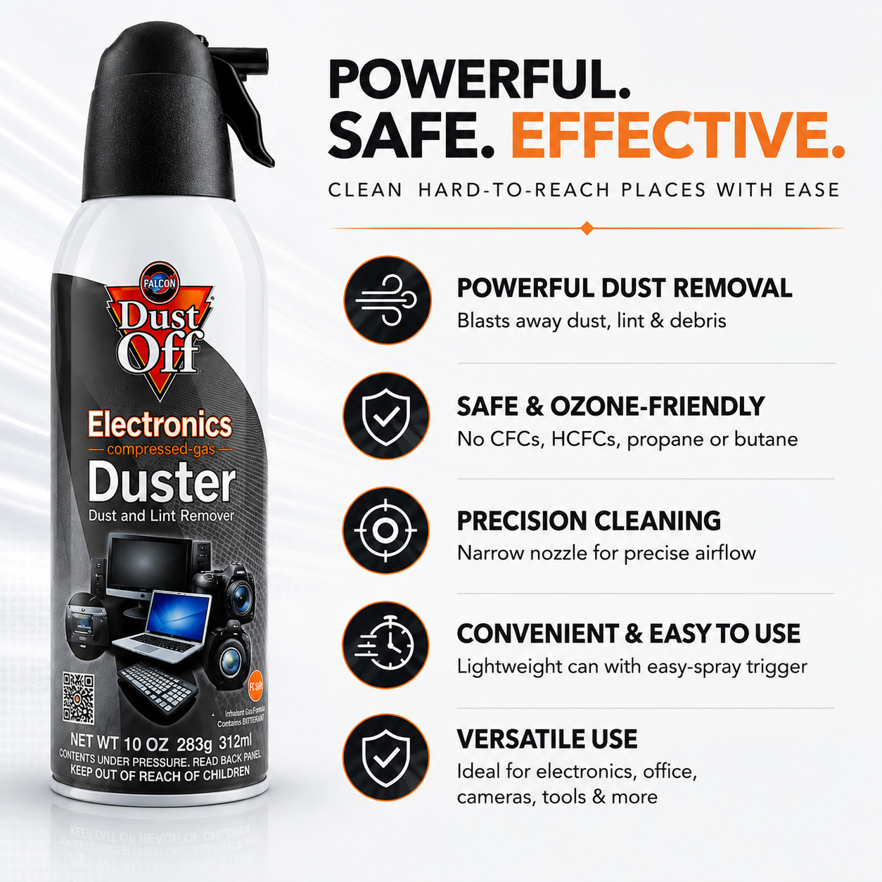 Dust-Off Electronics Duster 10 oz 4 Pack Compressed Air Canned Cleaner