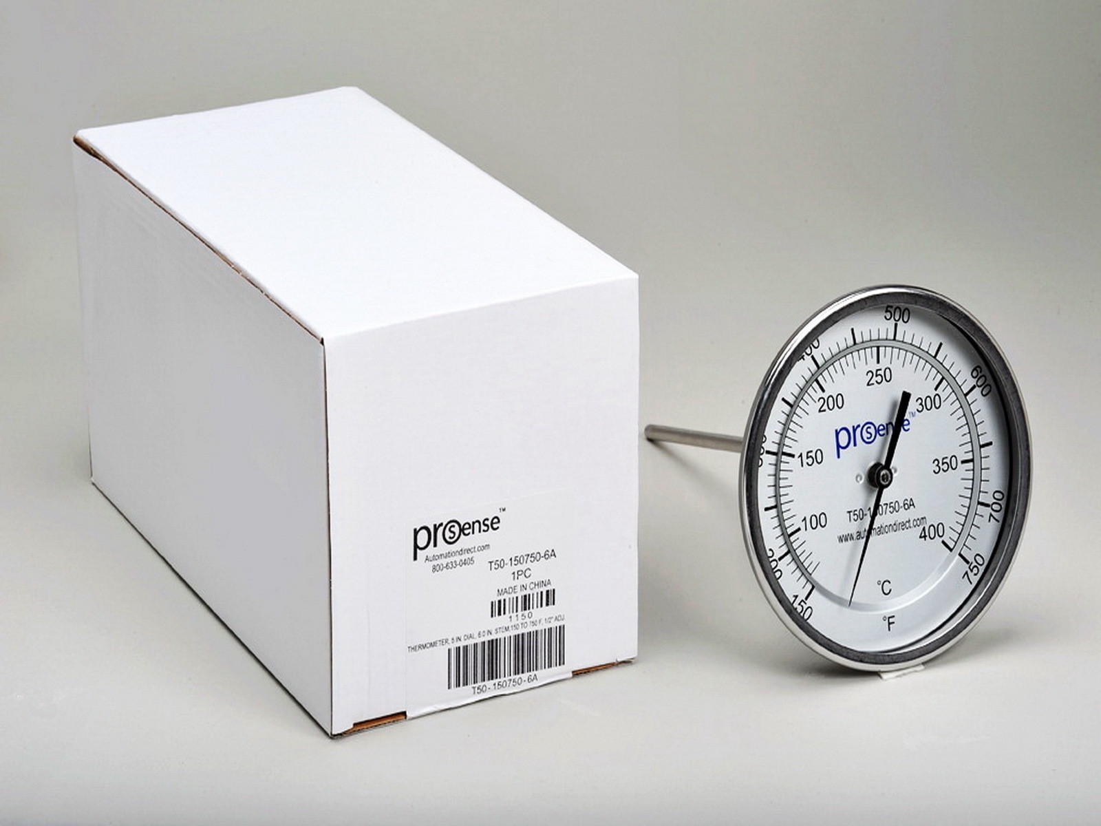 AUTOMATION DIRECT T50-150750-4A THERMOMETER 5IN DIAL 150-750F 4IN-STEM  NIBFS