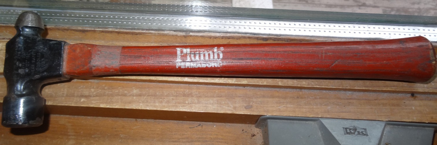 PLUMB 11496 Ball Pein Hammer, 8 oz, Steel, Hickory Handle Permabond