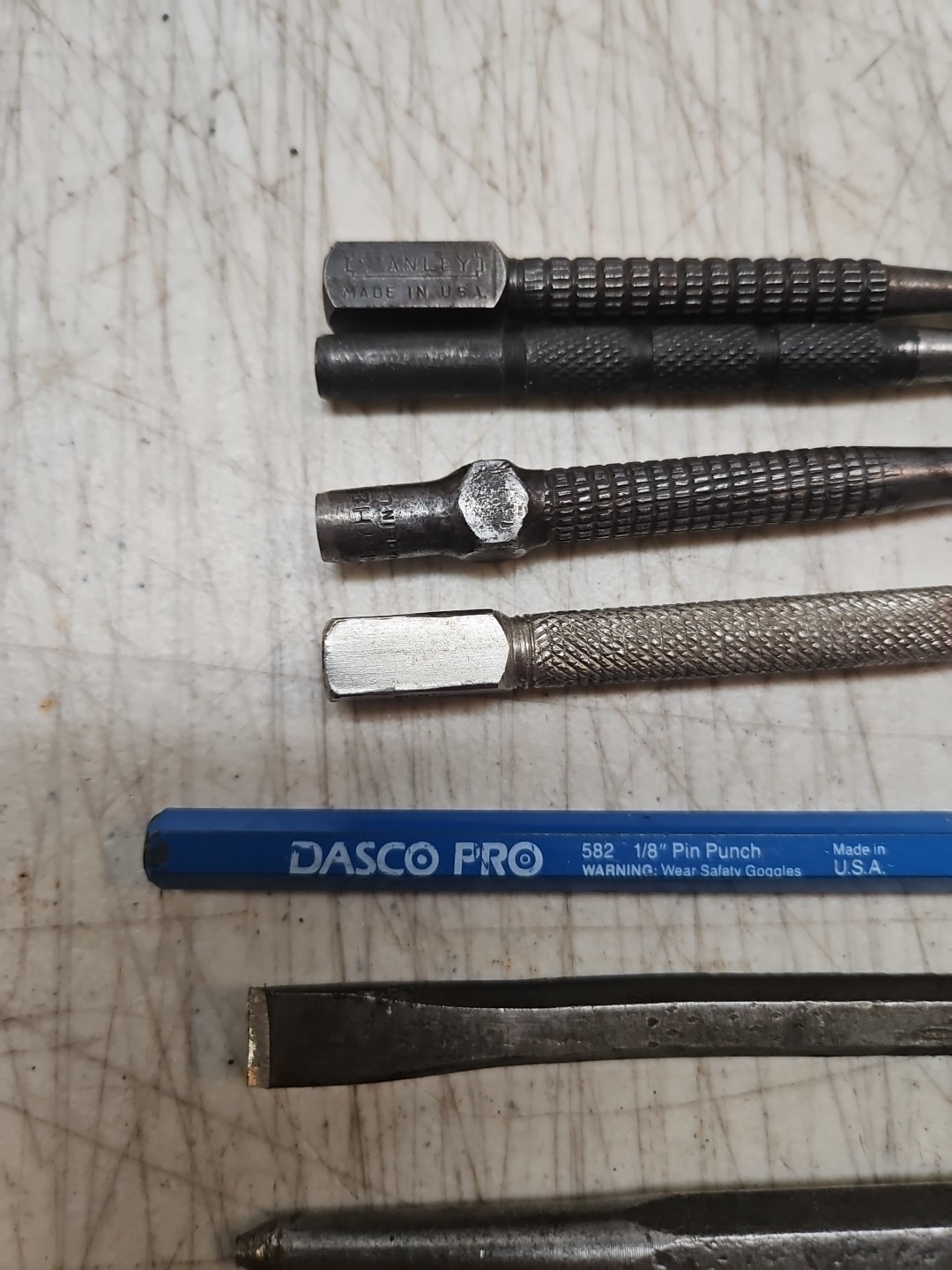 12 Assorted Small Chisels Center Punches Stanley Mayhew MAC Matco Dasco & More!
