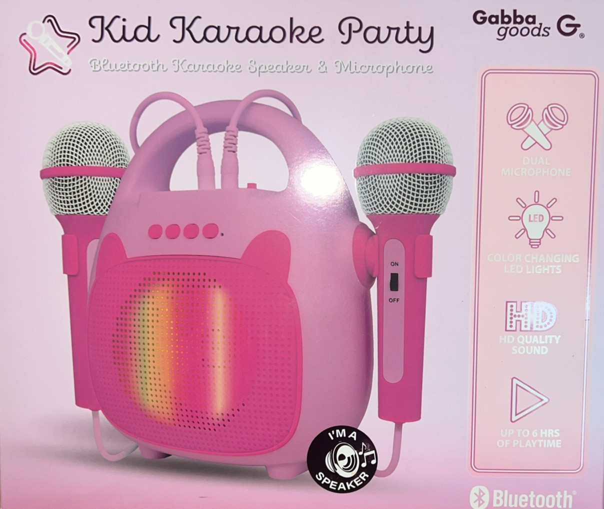 Gabba Goods Kids Karaoke Party Speaker with Microphone 2 Piece Set