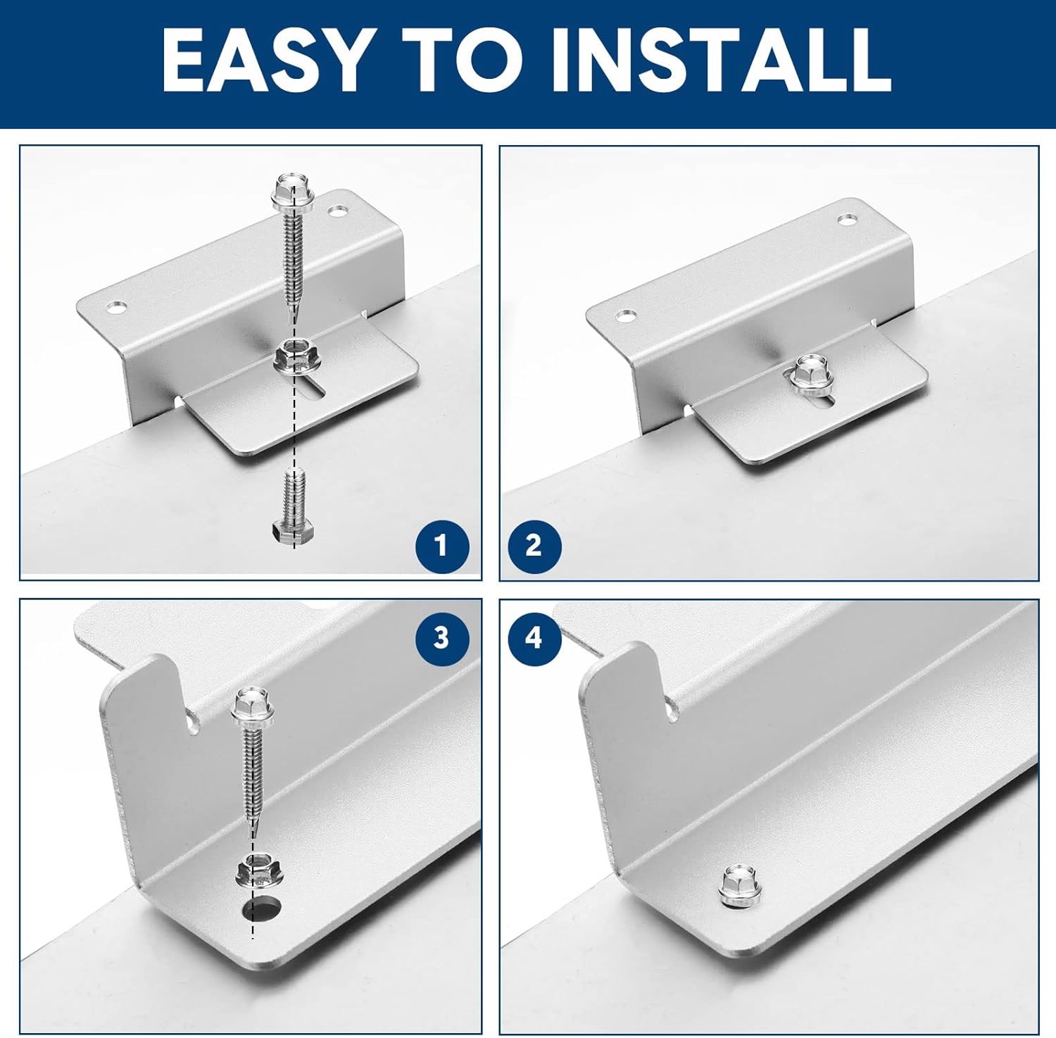 Konohan 10 Set Solar Panel Mounting Brackets Z Bracket Aluminum silver mainly
