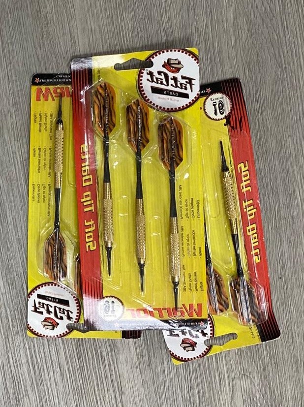 3-PACK Set of 3 FAT CAT Warrior [26-1410] Soft Tip Darts - 16 Grams