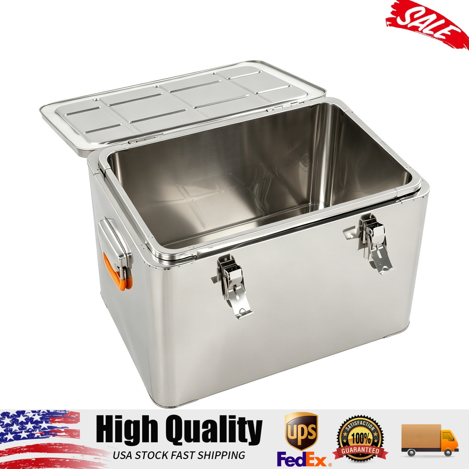 Stainless Steel Cooling Bin Insulated Ice Chest with Cover for Cold Wine Beer