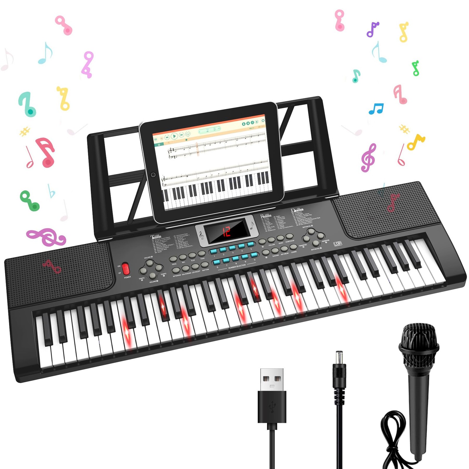 TWFRIC Kid Piano Keyboard Black
