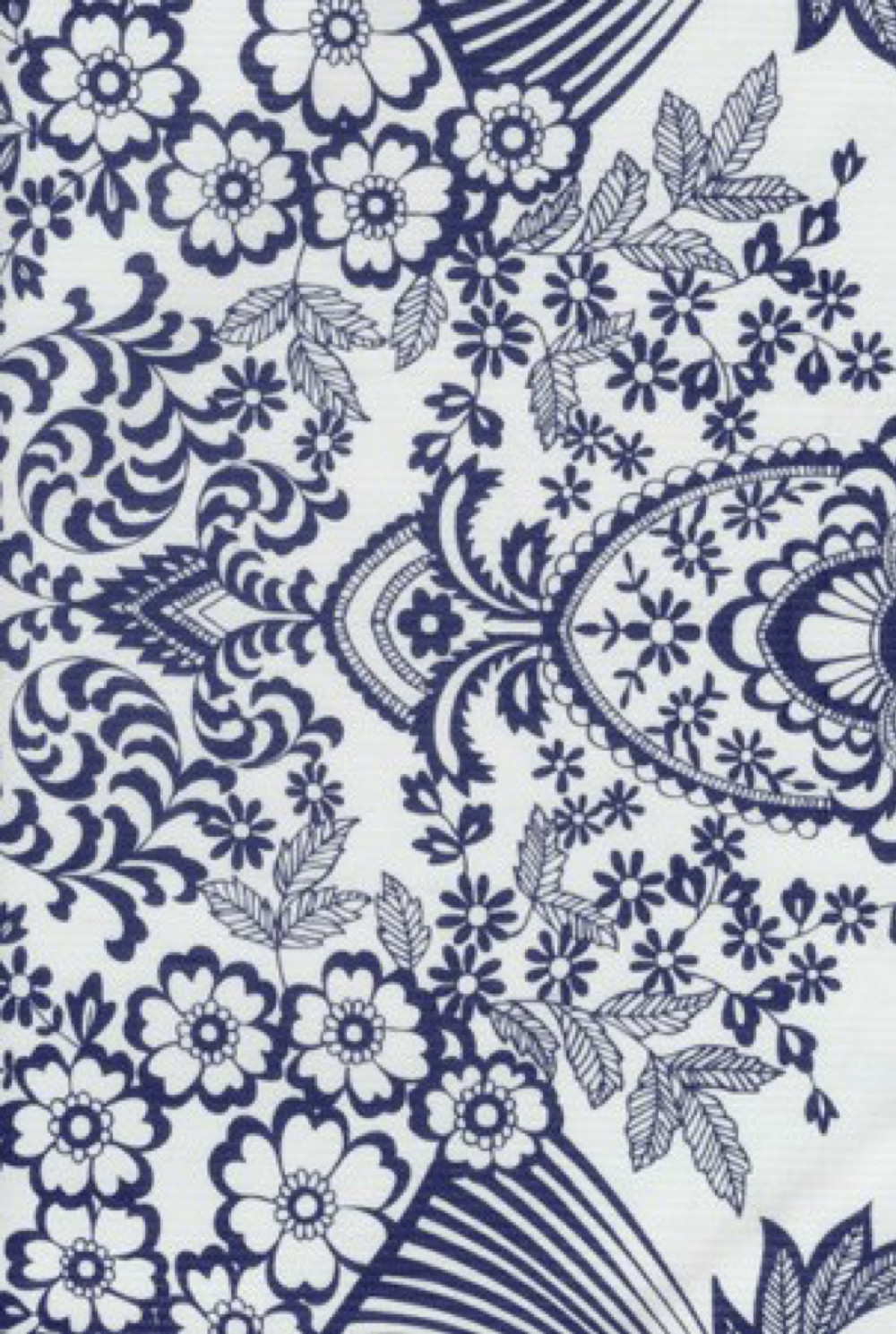 Oilcloth Fabric Paradise Lace Blue Pattern Sold in Yard or Bolt
