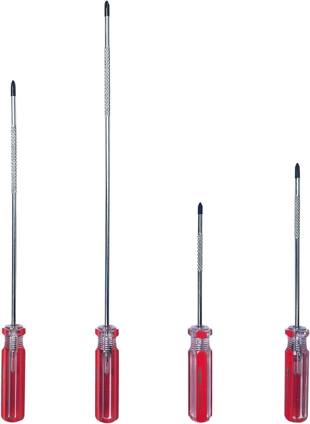 4PCS Phillips Screwdriver Set,3x75mm, 3x100mm, 3x150mm, and 3x200mm,4 Different
