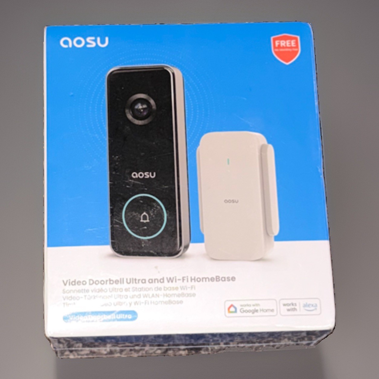 Smart Doorbell Camera Chime 180-Day Battery No Monthly Fees NIB AOSU Wireless ￼