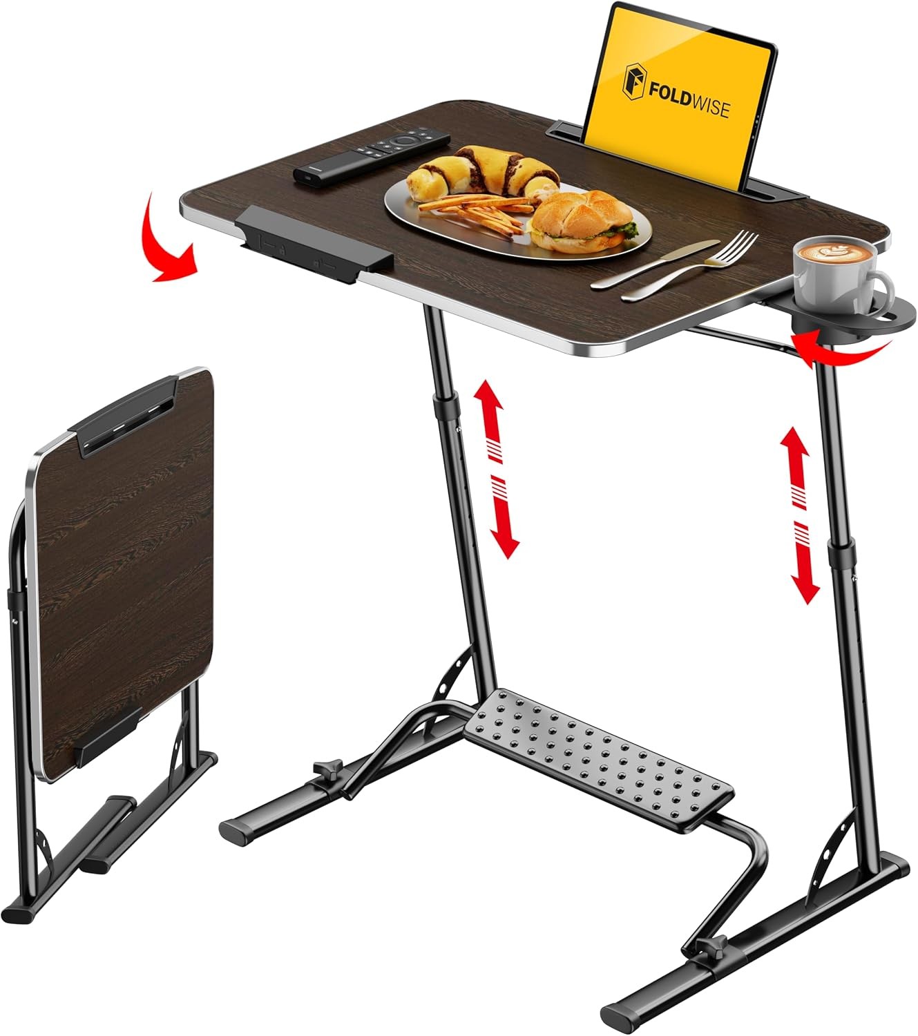 Upgraded Folding TV Tray Table - Extra Large & Sturdy Laptop Table for Couch