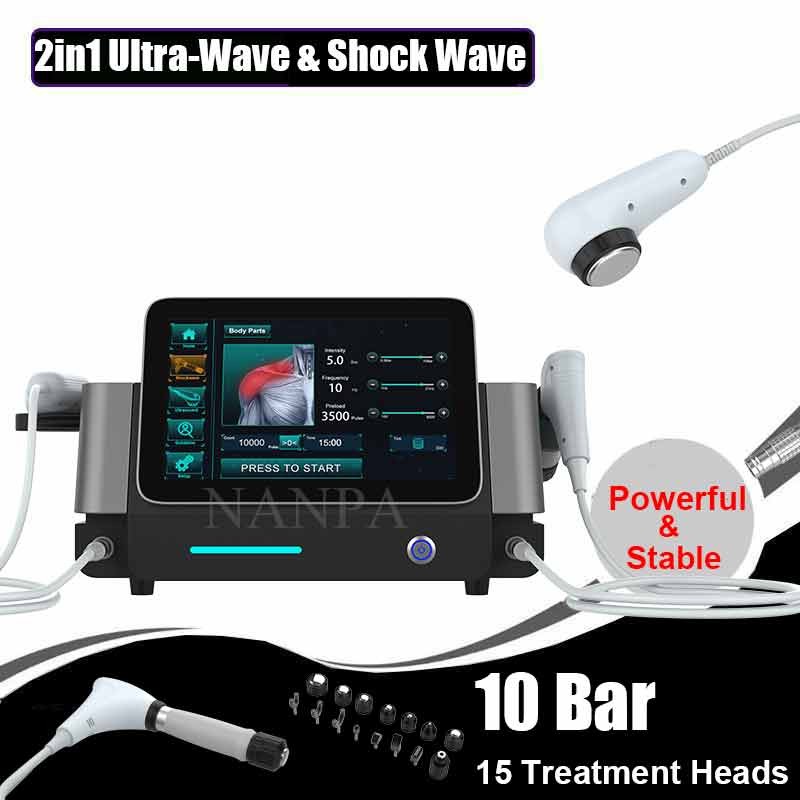 2IN1 Shockwave Ultra-Wave Therapy Machine For Pain Relief Sports Injury Recovery