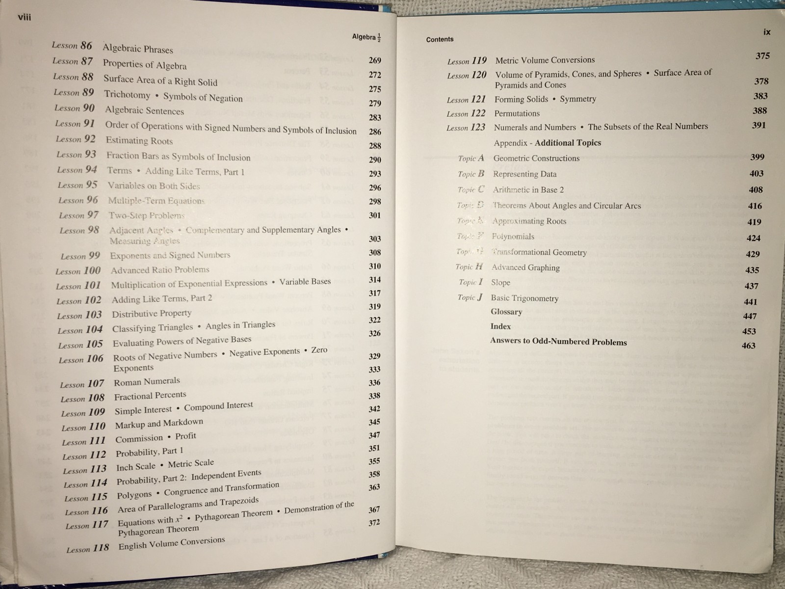 Saxon Math Algebra 1/2 An Incremental Development Third Edition Textbook 2004