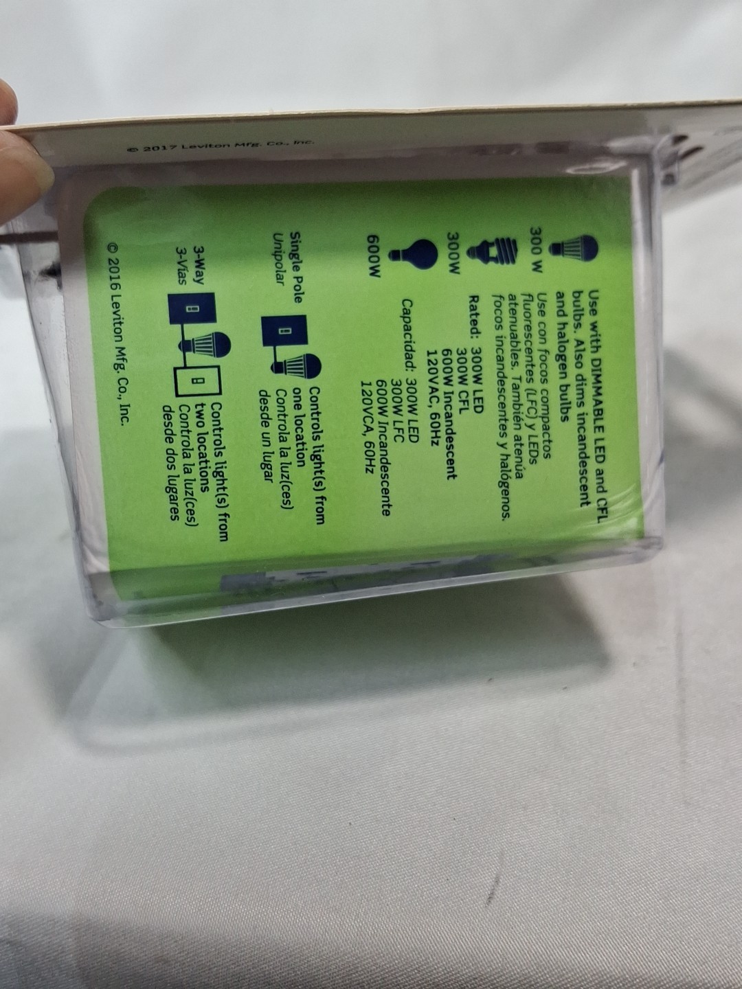 LEVITON TSL06-1KT Toggle Dimmer with Slider Switch Light Almond