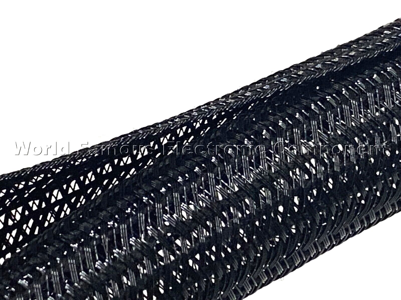 1 1/2" Black Split Braided Cable Sleeving , Split Loom , Wrap -USA
