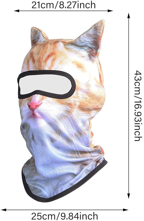 3D Cat Ski Balaclava Sheisty Face Mask with Ears Cute Animal Ski Mask for Party