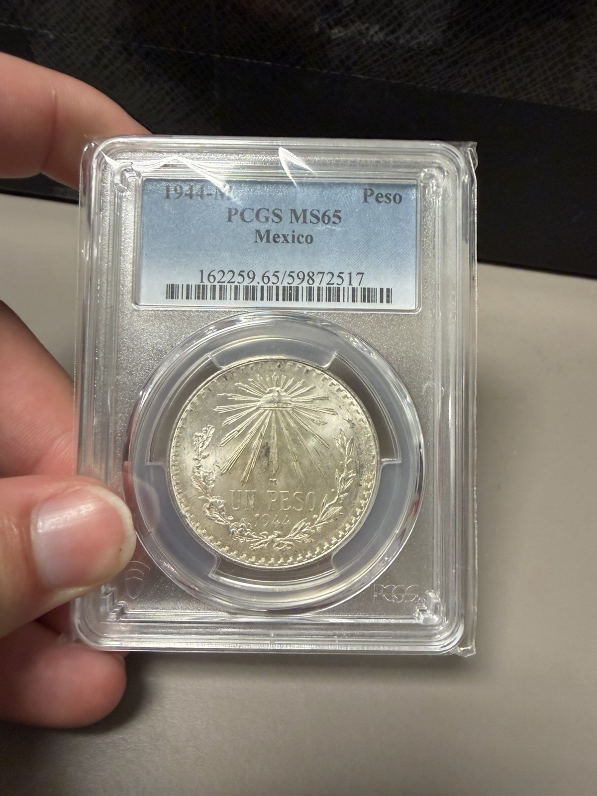 1944 Mexico Silver Peso PCGS MS 65
