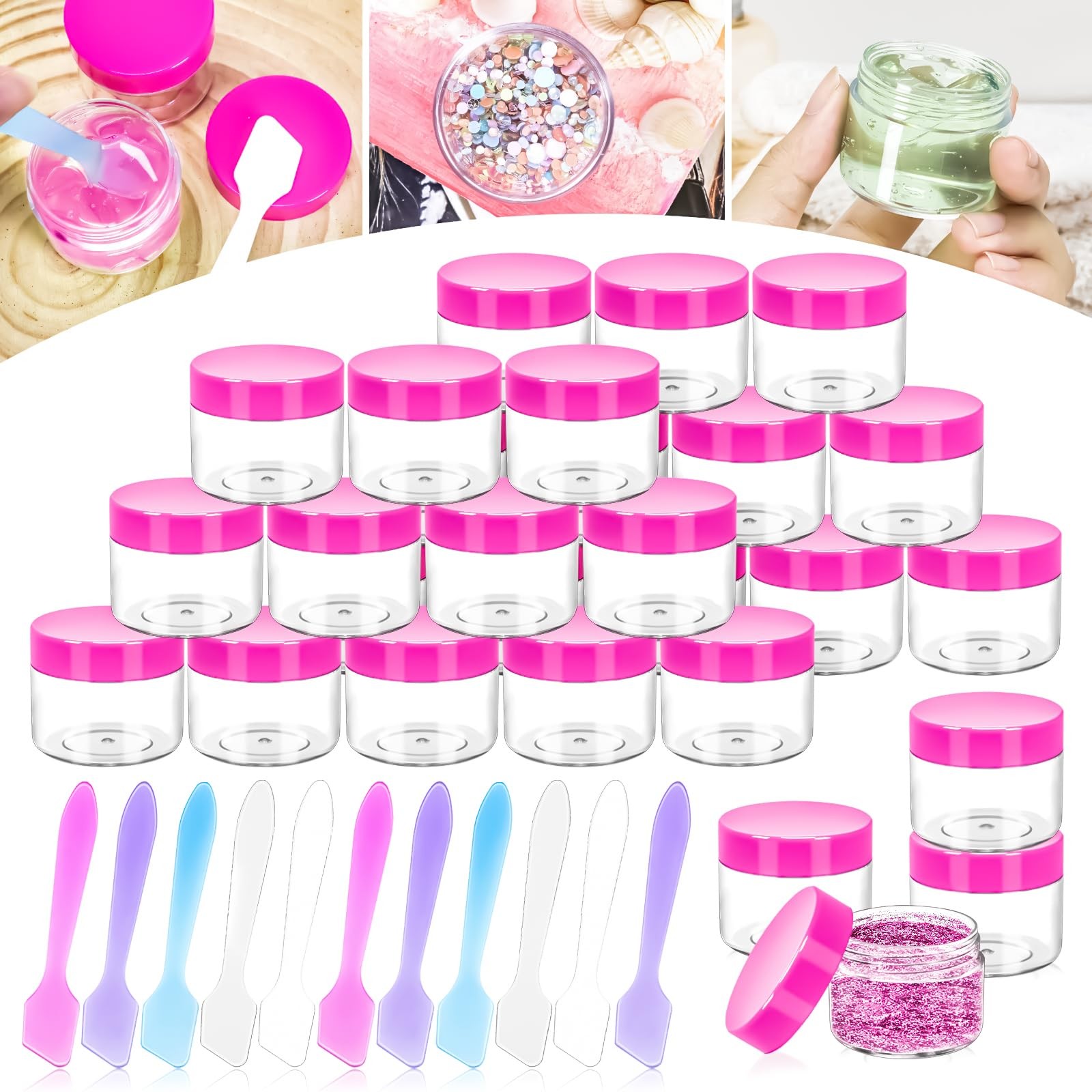 35 Pack 20G Plastic Jars Containers, 20Ml Travel Size Container Jars with Lids