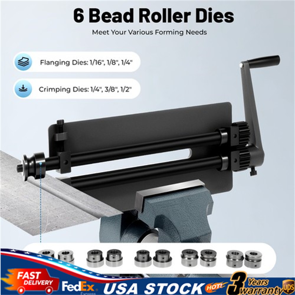 Heavy Duty Manual Bending Machine Set Bead Roller Sheet Metal Bead Roller 6 Dies