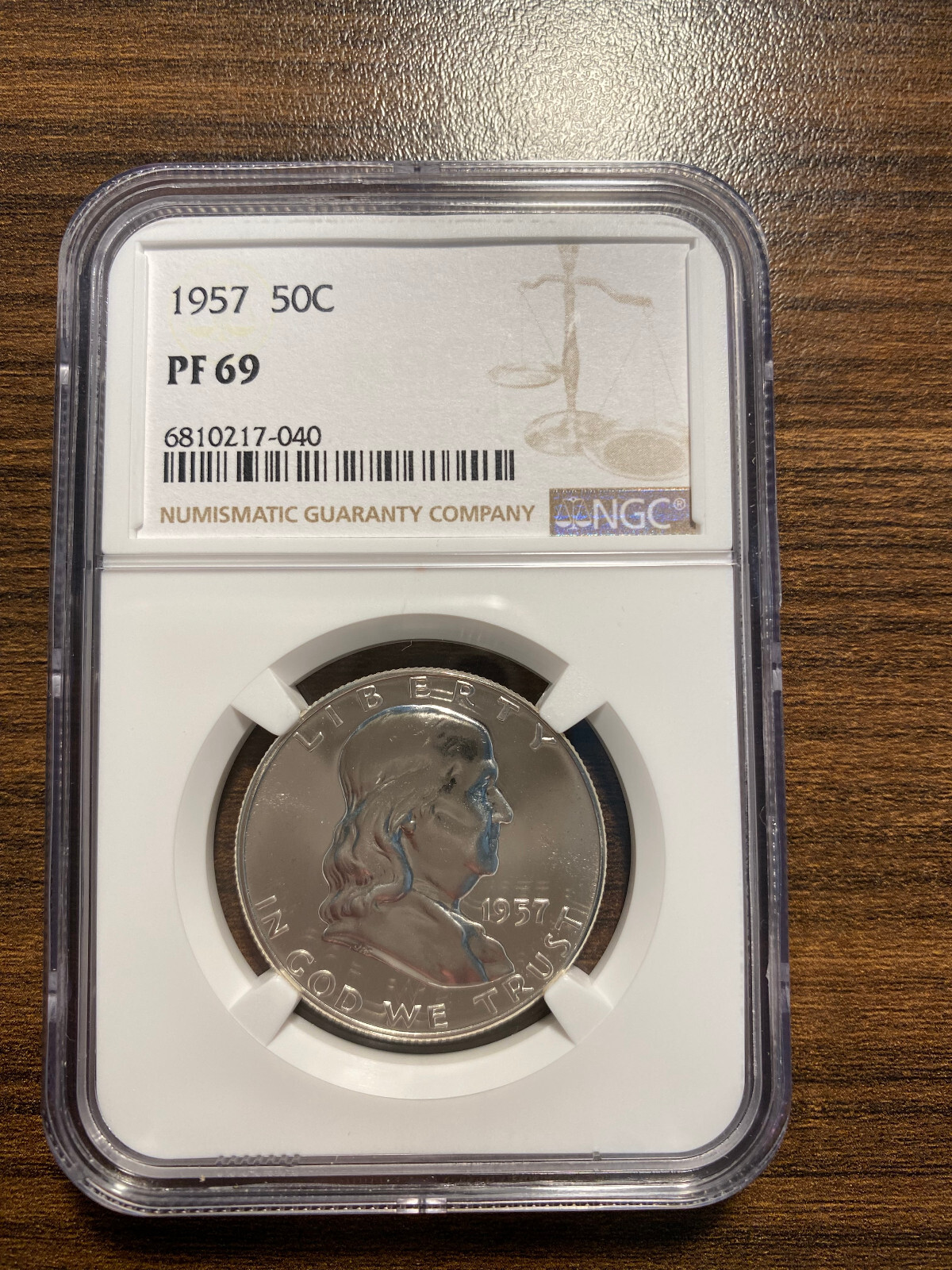 1957-P Franklin Silver Half Dollar 50C NGC PROOF 69 PR 69 PF 69