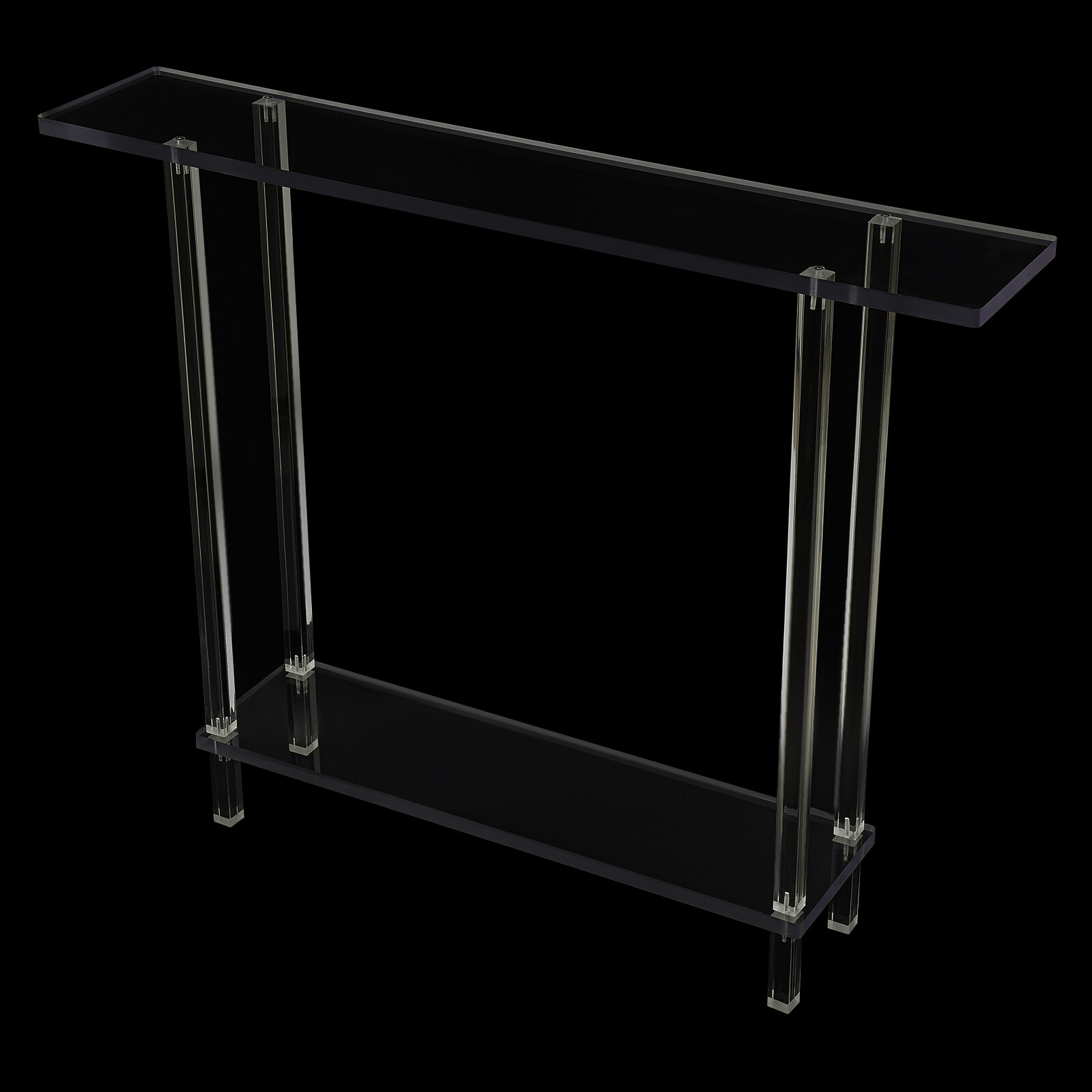 Acrylic Table Clear Entry Table Small Entryway Table W/ Open Shelves 100×80×20cm