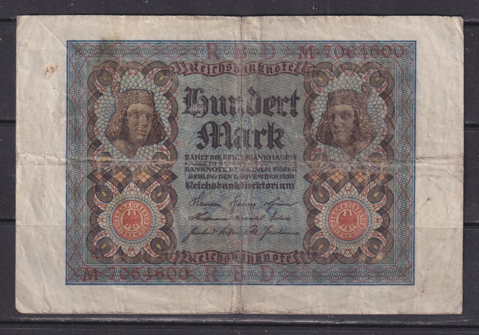 GERMANY - 1920 100 Mark Circulated Banknote (2)
