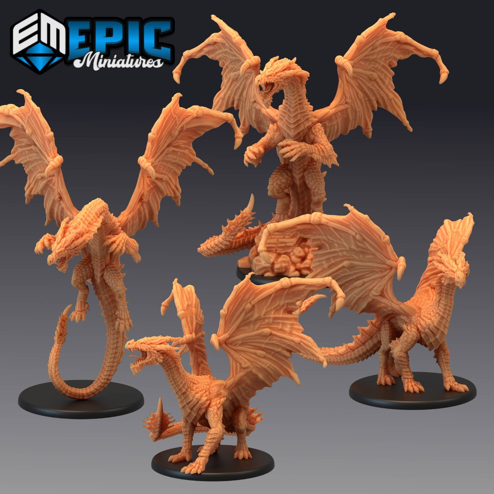 Yellow Dragon | Dungeons and Dragons DnD Tabletop Monster Miniatures 28-32mm