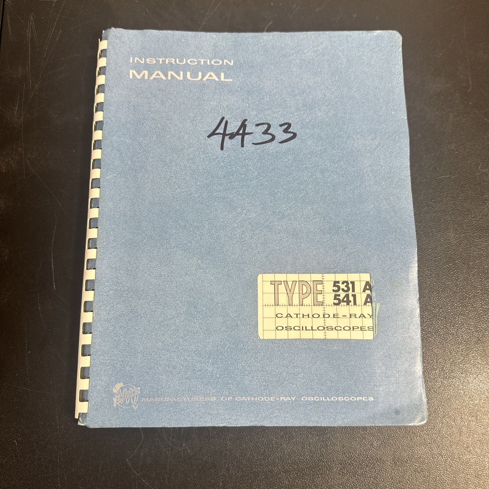 Tektronix Type 531A 541A Cathode Ray Oscilloscopes Manual 1959