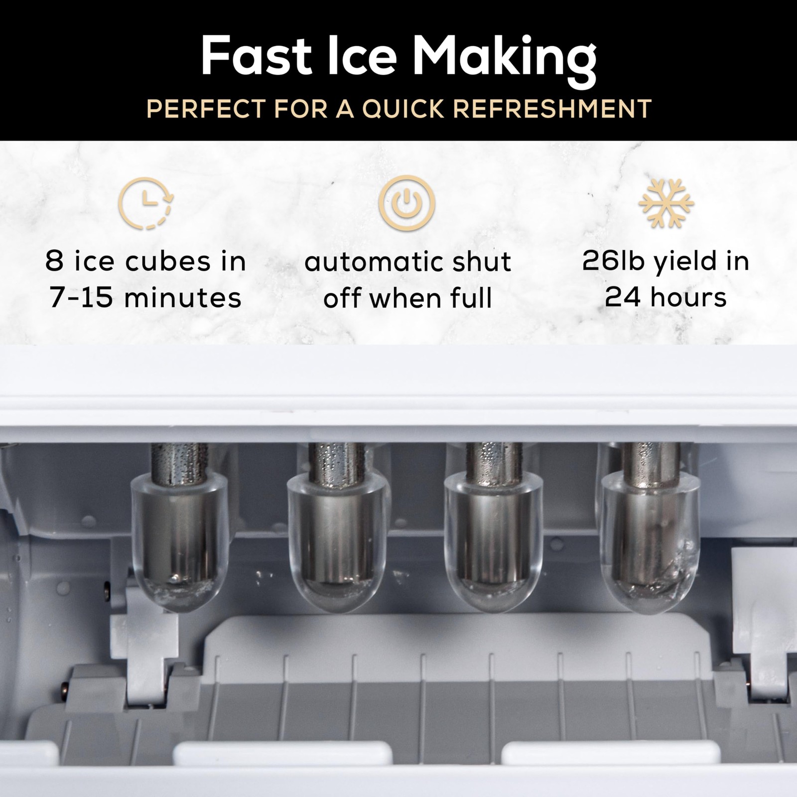 Automatic Self-Cleaning Portable Electric Countertop Ice Maker Machine With H...