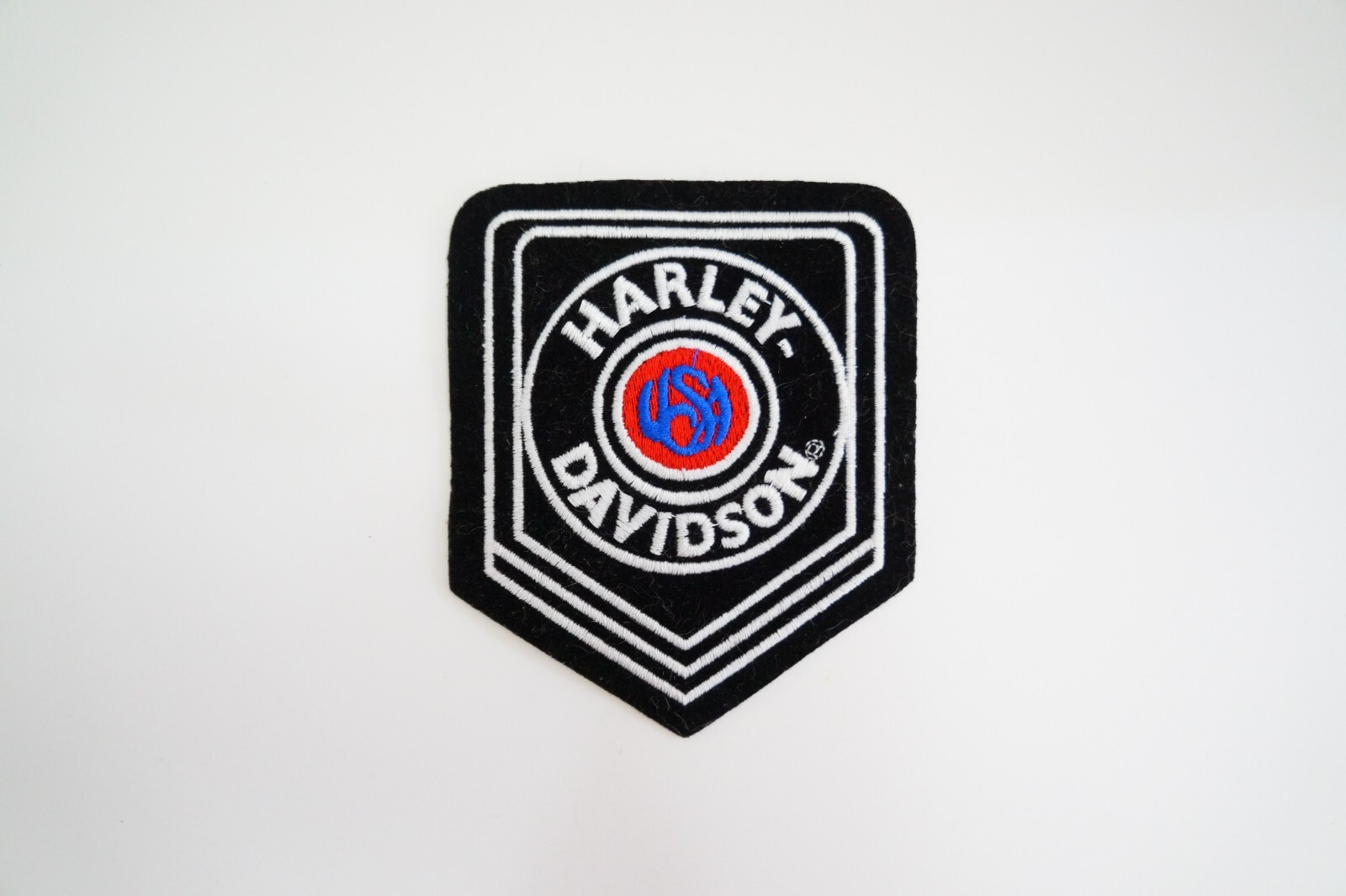 Vintage HARLEY DAVIDSON USA Embroidered Badge Military Bar Shield Patch ~4"x~5"