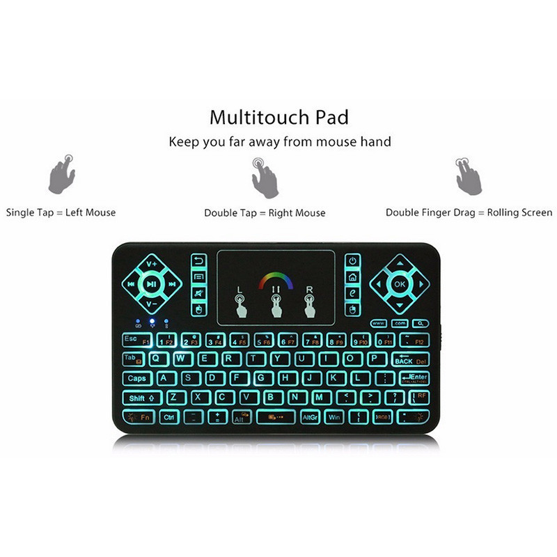 Mini Color RPG Backlight USB Wireless Keyboard Touchpad Mouse Remote Control NEW