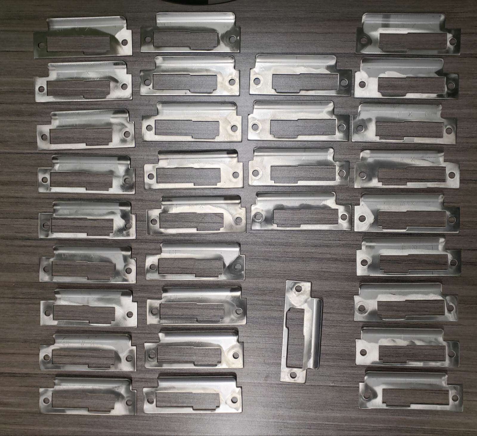 QTY 32 Kaba Access Satin Chrome Strike Plates LH - 13 / RH -  18 + 1 WX