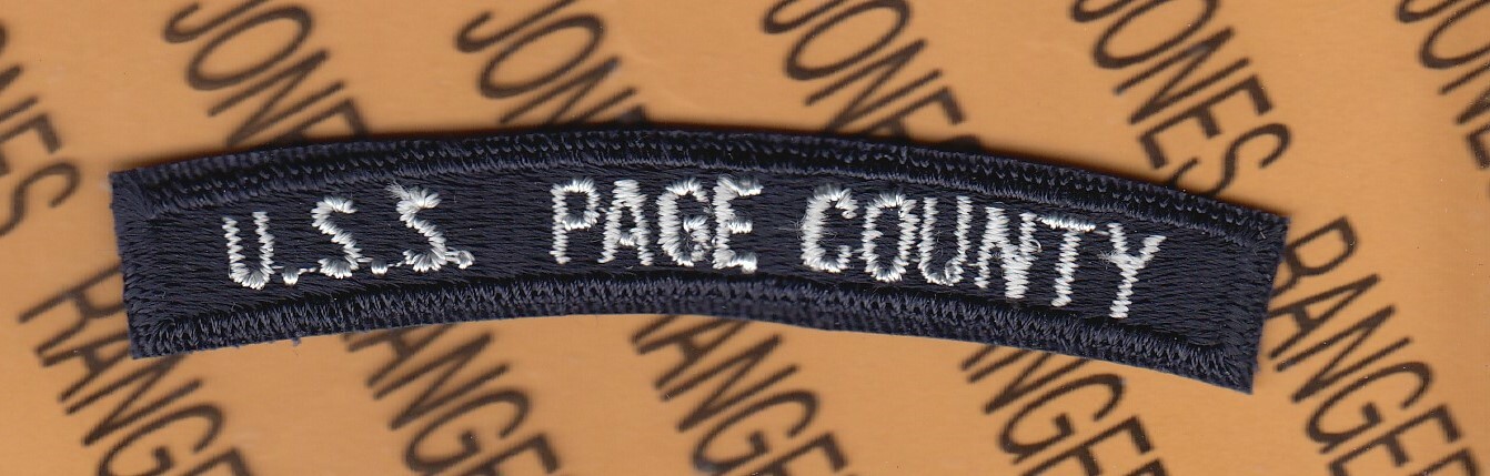 USN Navy United States Ship U.S.S. PAGE COUNTY 3.75" tab arc patch