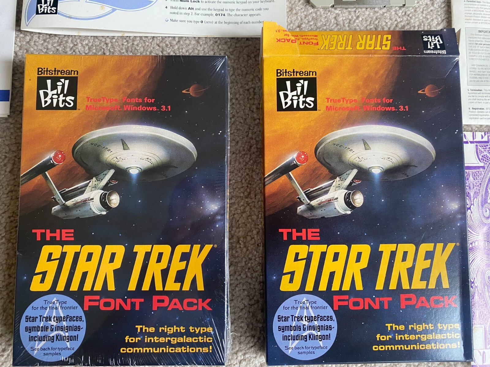 1992 The Star Trek Font Pack MS-DOS Or Windows 3.1 Computer NEW SEALED & OPENED